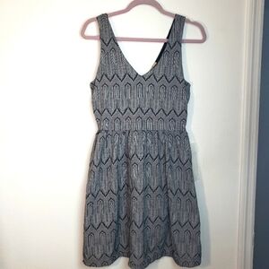 Lucky Brand Black & White Open Weave V Neck Sleeveless Women's Dress Size S